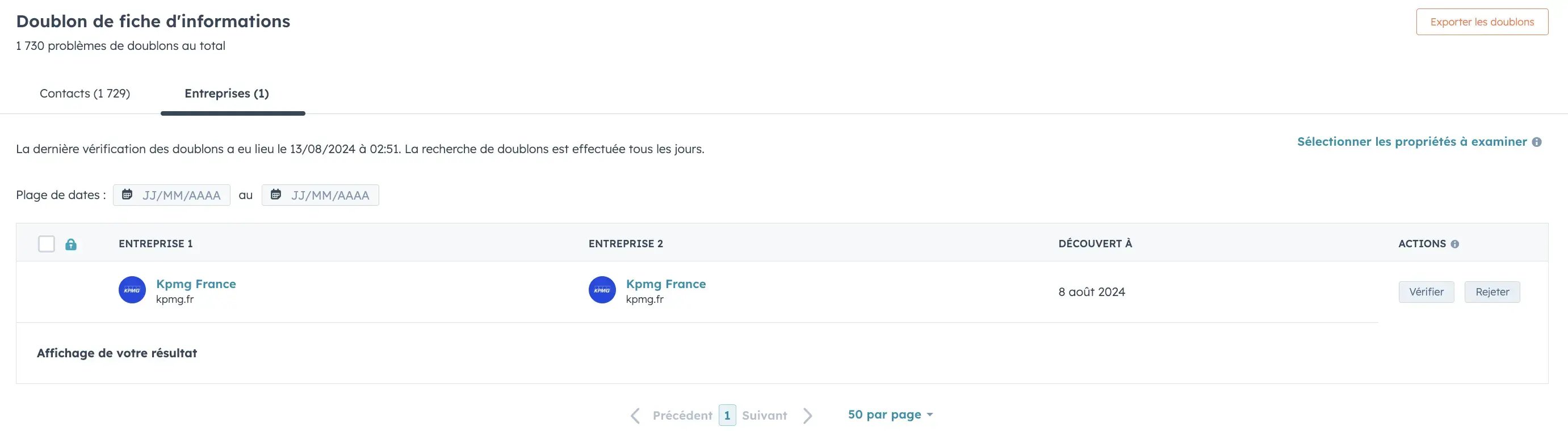comment trouver des doublons hubspot